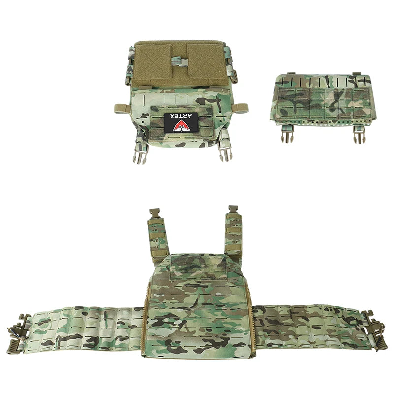 1000D Polyester with Triple Equipment Security Tactical Vest Camo Laser Cut Molle Quick Release Plate Carrier Tactical Vest