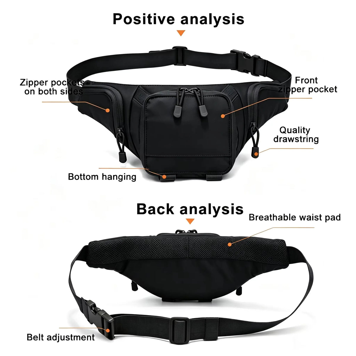 Tactical Fanny Pack Quick Release Gun Bag Concealed Carry Pistol Holster Bag Hidden Gun Pouch 9mm Handgun EDC Waist Pack