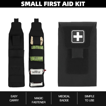 Small Trauma Pouch  Compact Empty EDC First Aid Storage Bag Portable Stop Bleeding Gear Organizer for Supplies & Surviva