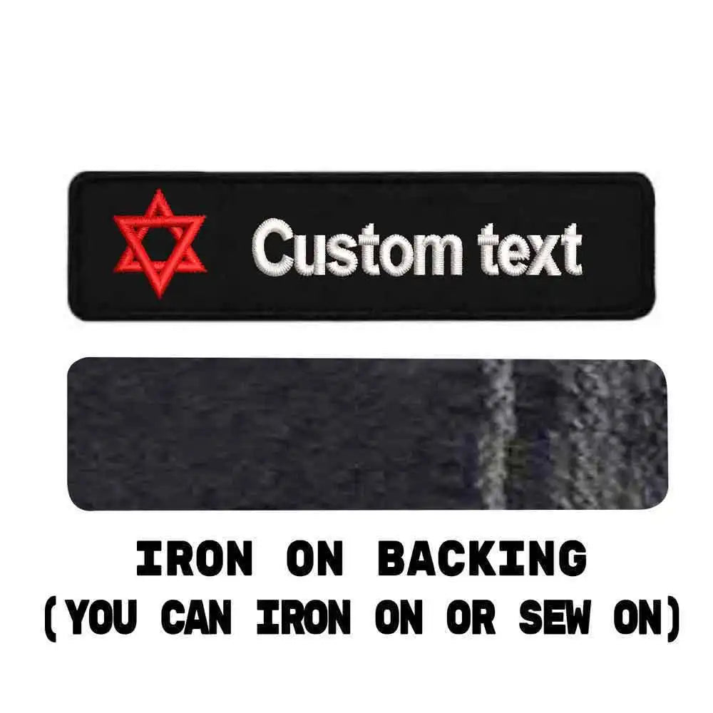 Customized Name stickers Embroidered Patch with Israel Logo Hook & Loop Backing Embroidery Military Badge