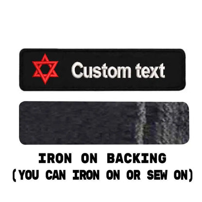 Customized Name stickers Embroidered Patch with Israel Logo Hook & Loop Backing Embroidery Military Badge