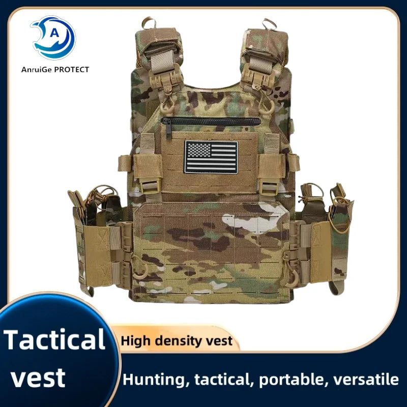 New Combat Vest 6094 Quick Release Lightweight Laser Cut Tactical Vest Black Gear Carry Hunting Tactical Vests
