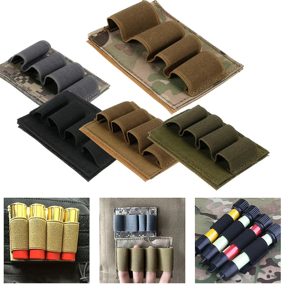 Tactical Elastic Flashlight Chemlight Battery Holder Bullet Shot Shell Pen Organizer Storage Bag Hook and Loop