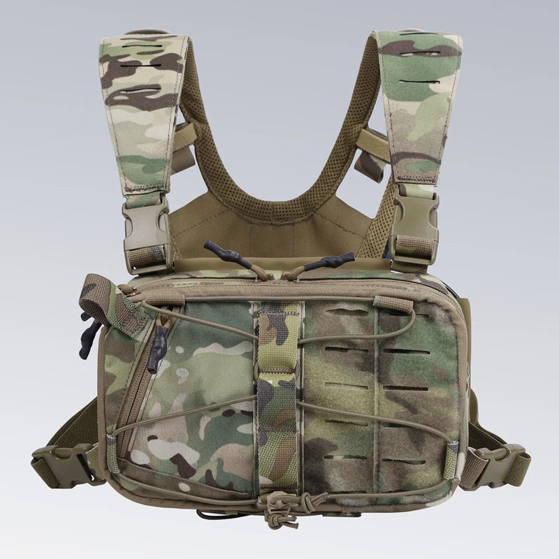 Tactical MOLLE Chest Rig Vest for Camping Hunting, Adjustable Shoulder Bag with Pouch, Outdoor Gear for Men, Fishing, Cycling 가방