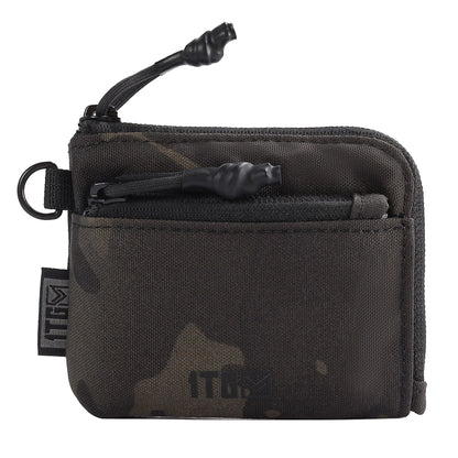 1TG TACTICAL Coin Purse, 500D Minimalist Wallet Change Purse ID Card Holder Money Pouch Tactical Bag with YKK Zipper-Camo