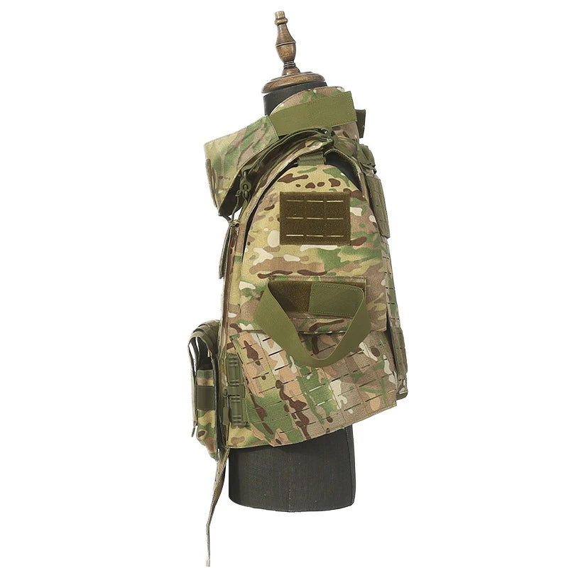 Laser cutting full defense tactical vest CP color field protection quadruple bag vest 1000D Oxford cloth training suit