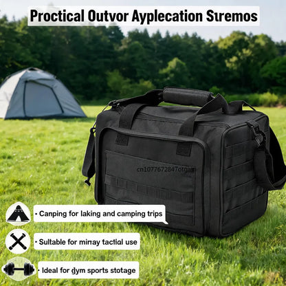 Gun Range Storage Bag Outdoor Hunting Accessory Nylon Gun Tactical Case Bags Pistol Tool Shoulder Pack Sniper Black