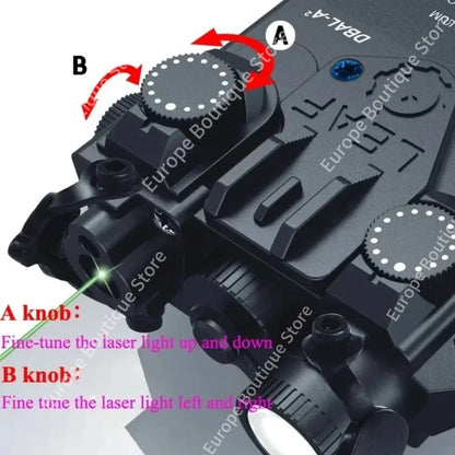 Multi-Purpose 20mm Rail Accessory, DBAL-A2 Aiming Indicator, Red Green Laser & White LED Lighting for Outdoor