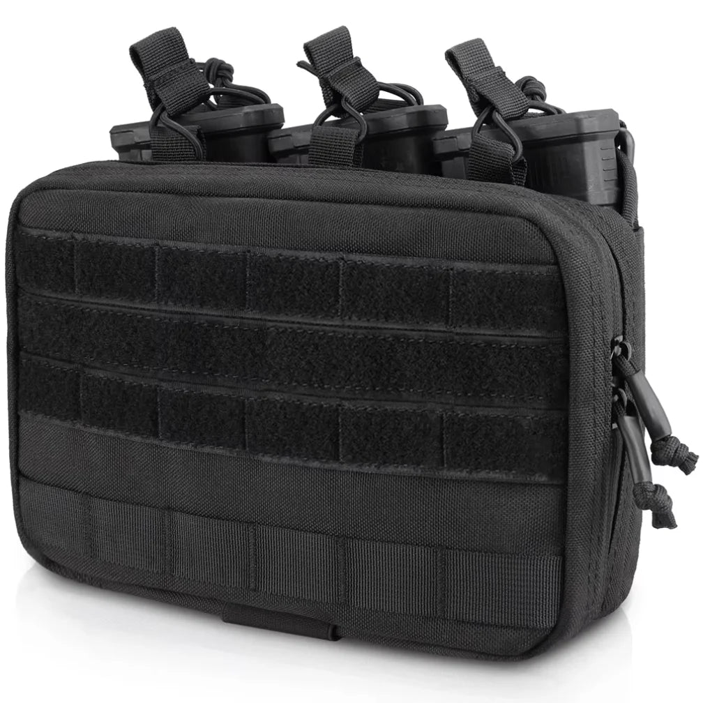 Triple Mag Admin Pouch Tactical Magazine Pouch Molle Utility EDC Organizer Detachable Inner Pocket Mag Holder for M4 M16 5.56mm