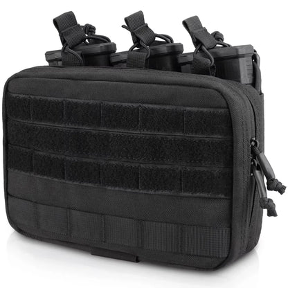 Triple Mag Admin Pouch Tactical Magazine Pouch Molle Utility EDC Organizer Detachable Inner Pocket Mag Holder for M4 M16 5.56mm
