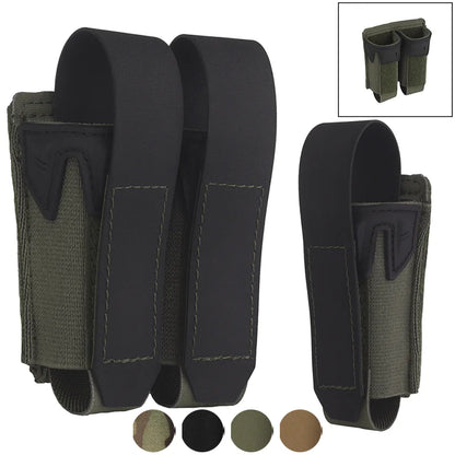 Multi-Purpose MOLLE Pouch Elastic 9mm Mag Flashlight Pepper Spray Holder Lightweight Camo Storage for Hunting Airsoft Belt Vest
