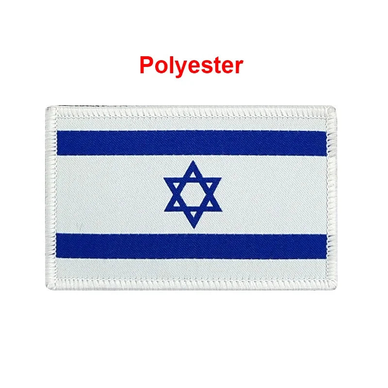 Israel Flag Embroidered Patches PVC Rubber Israeli Sticker Appliqued For Clothing