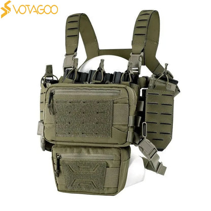 VOTAGOO Chest Equipment - Tactical Chest Equipment, Molle Modular Micro Combat Chest Equipment Adjustable and Detachable