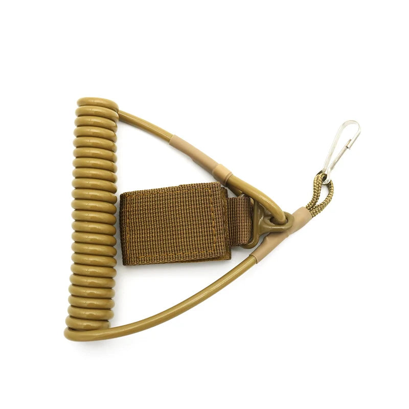 Molle Airsoft coil handgun spring sling Anti-lost hunt elastic belt rope strap backpack bag tool lanyard gun pistol Accessories