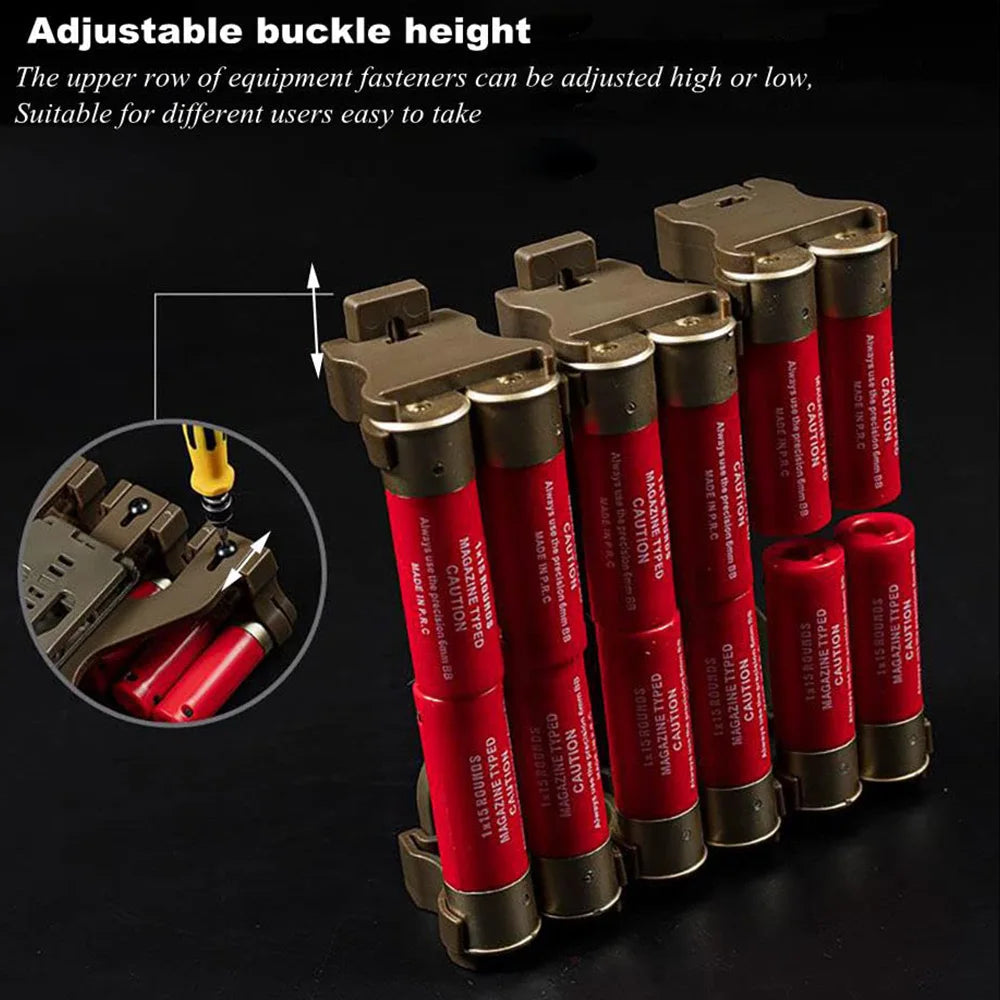 Tactical 12 Gauge Shotgun Shell Holder12 Rounds Adjustable Angle Magazine Ammo Pouch Belt Clip Adaptor Mag Hunting Accessories