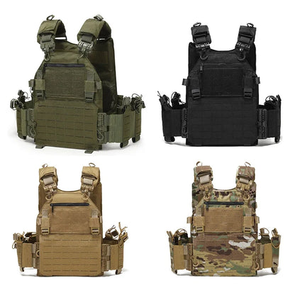 H New Combat Vest 6094 Quick Release Lightweight Laser Cut Tactical Vest Black Gear Carry Hunting Tactical Vests
