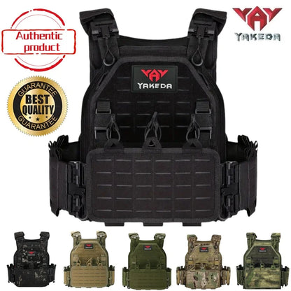 YAKEDA Tactical Vest 6094 Fast Detachable Light Laser Cut Outdoor Hunting Black Gear Carry Vest of High Quality 1000D Nylon