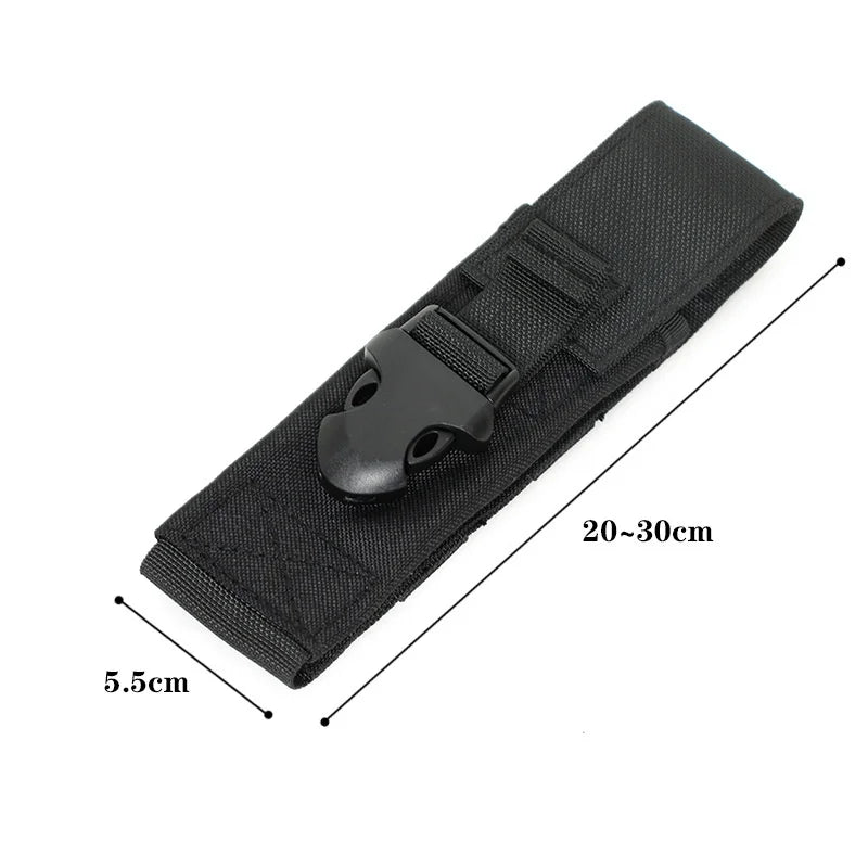 Tactical Molle Flashlight Pouch Torch Holder Case EDC Tool Waist Bag Outdoor Sports Camping Hiking Hunting Light Holster Pouches