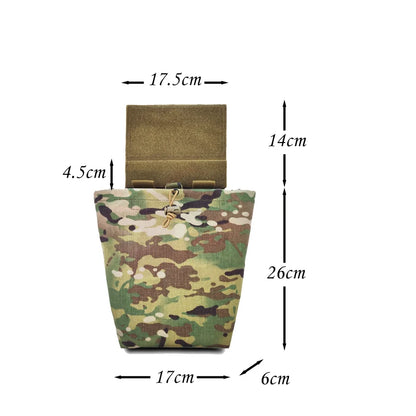 Tactical Dump Pouch Multicam Airsoft EDC Molle Foldable Pouch Gear Lower Hanging Recycling Storage Magazine  Abdominal Bag