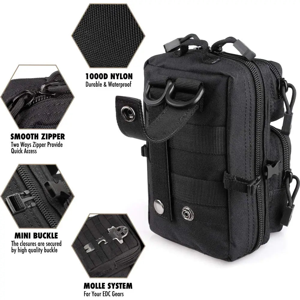 Tactical MOLLE Utility Pouch Mini EDC Tool Phone Storage Bag Medical IFAK Pack for Waist Carry