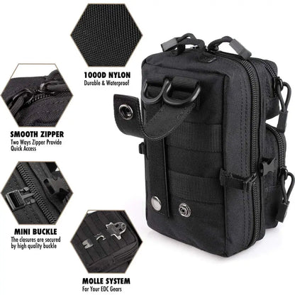 Tactical MOLLE Utility Pouch Mini EDC Tool Phone Storage Bag Medical IFAK Pack for Waist Carry