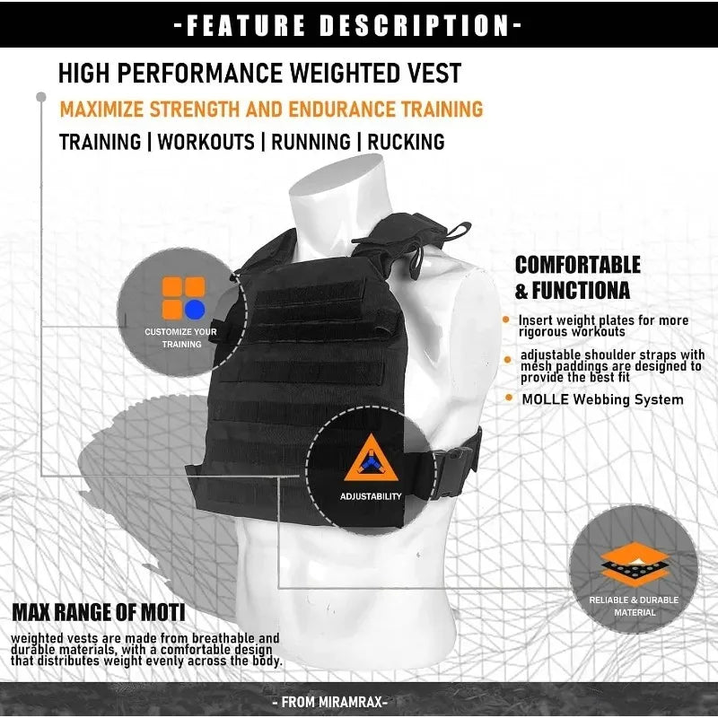 MOLLE System Tactical Vest Adjustable Buckle Waistcoat for Airsoft CS Wargame Hunting Camping Outdoor Training Cosplay Game Vest
