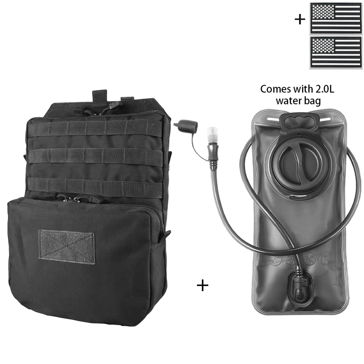 Outdoor Hunting Water Bag Set 2L Large Capacity Drinking Water Bag Portable Water Storage Bag for Hiking and Cycling