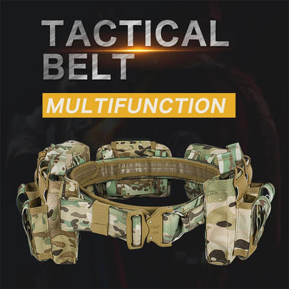 ARTEX Tactical Battle Belt 7 in 1 Airsoft Utility, Tactical Waist Belt 1000D Nylon Tactical Duty Belt with Mag Pouch Bag