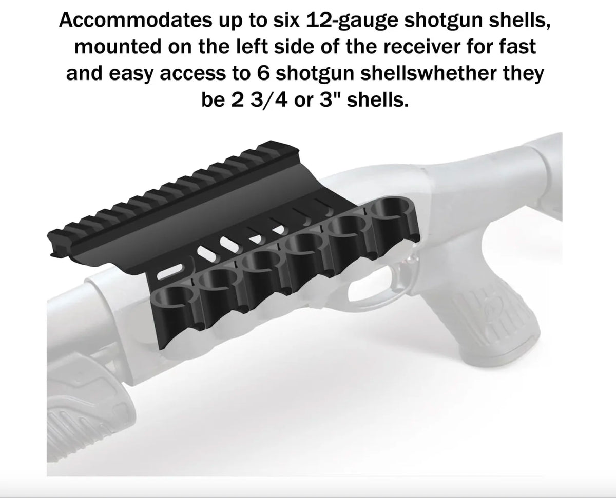 Not Fit Airsoft Mossberg Side Saddle Shell Holder, Universal Short/Long/Extended Pump Action for 12GA Mossberg/Maverick 88