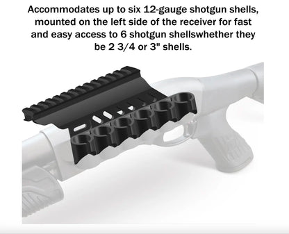 Not Fit Airsoft Mossberg Side Saddle Shell Holder, Universal Short/Long/Extended Pump Action for 12GA Mossberg/Maverick 88