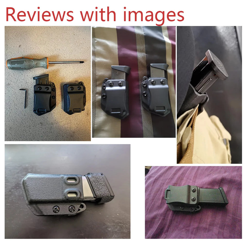 IWB OWB 9mm .40 universal Belt Clip Single Double Stack Magazine Pouch Holster Mag Carrier Holder for Pistol gun