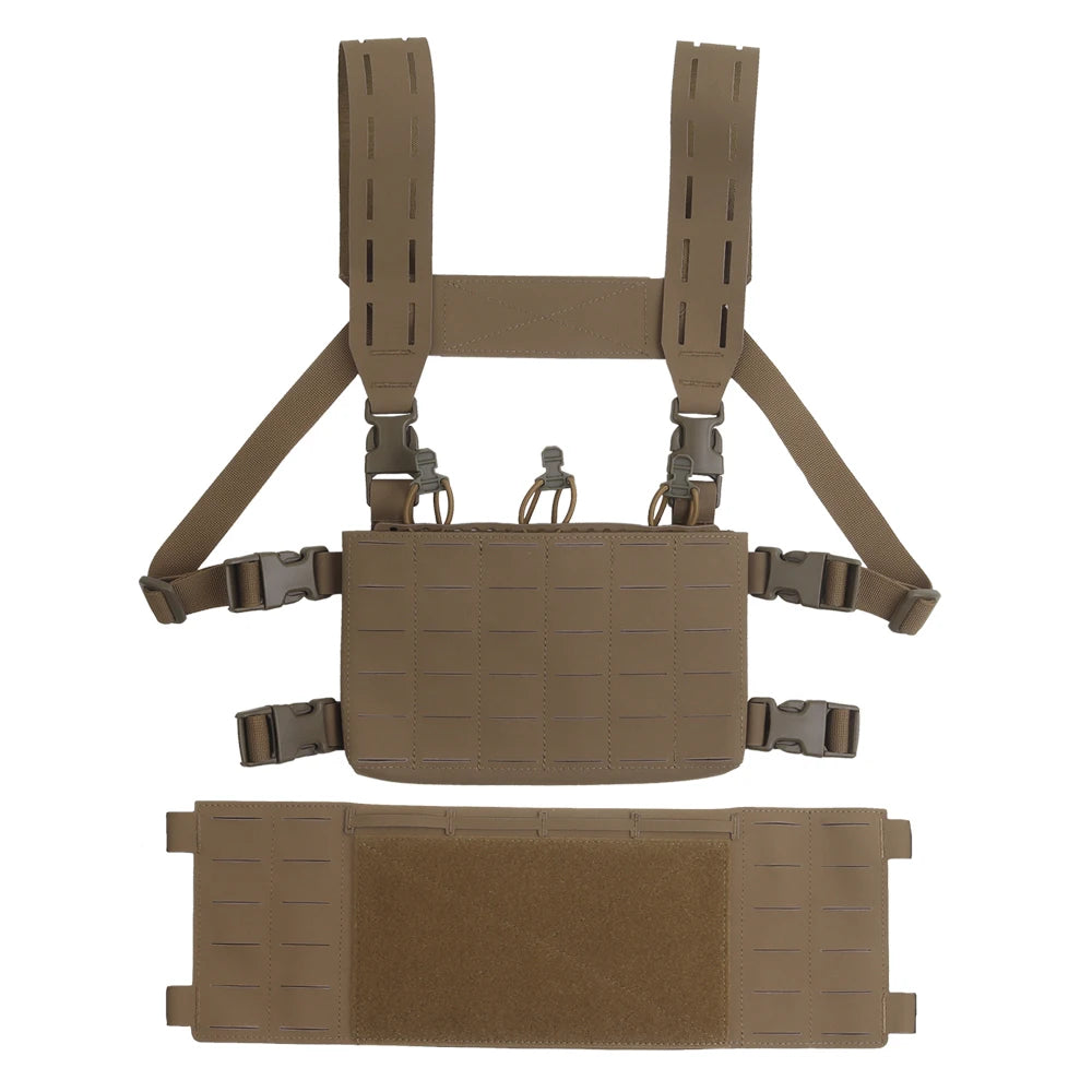 Tactical Chest Rig Modular Airsoft Training Vest Multifunctional Camouflage Gear with 556 Triple Magazine Pouch MOLLE System