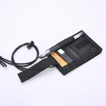 Portable Tactical Card Sleeve Clear ID Tag Holder Neck Lanyard Waterproof Document Pouch Military Style Badge Bag