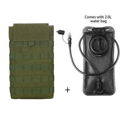MOLLE Expansion System Accessories Water Bag Pack+2.0L Soft Water Bag Set Large Diameter Rotary Cap Bite Drinking Pipe