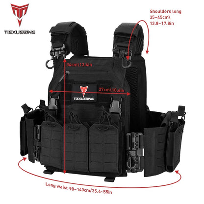 New Combat Vest 6094 Quick Detachable Light Laser Cut Tactical Vest Black Gear To Carry Airsoft Carrier Combat Equipment