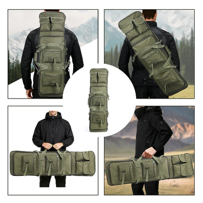 Outdoor hunting long equipment backpack multifunctional storage bag, adjustable shoulder straps, multiple storage pockets