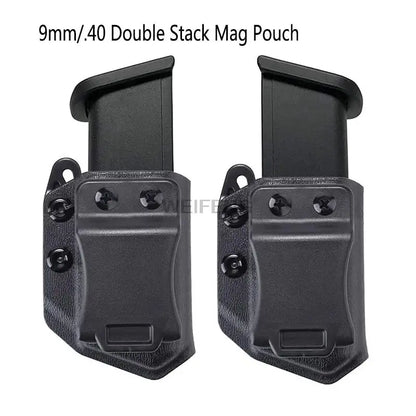 IWB/OWB Magazine Pouch 9mm/.40 Double Stack Magazine Case for G CZ S&W H&K P365 Hunting Mag Pouch for Right Left