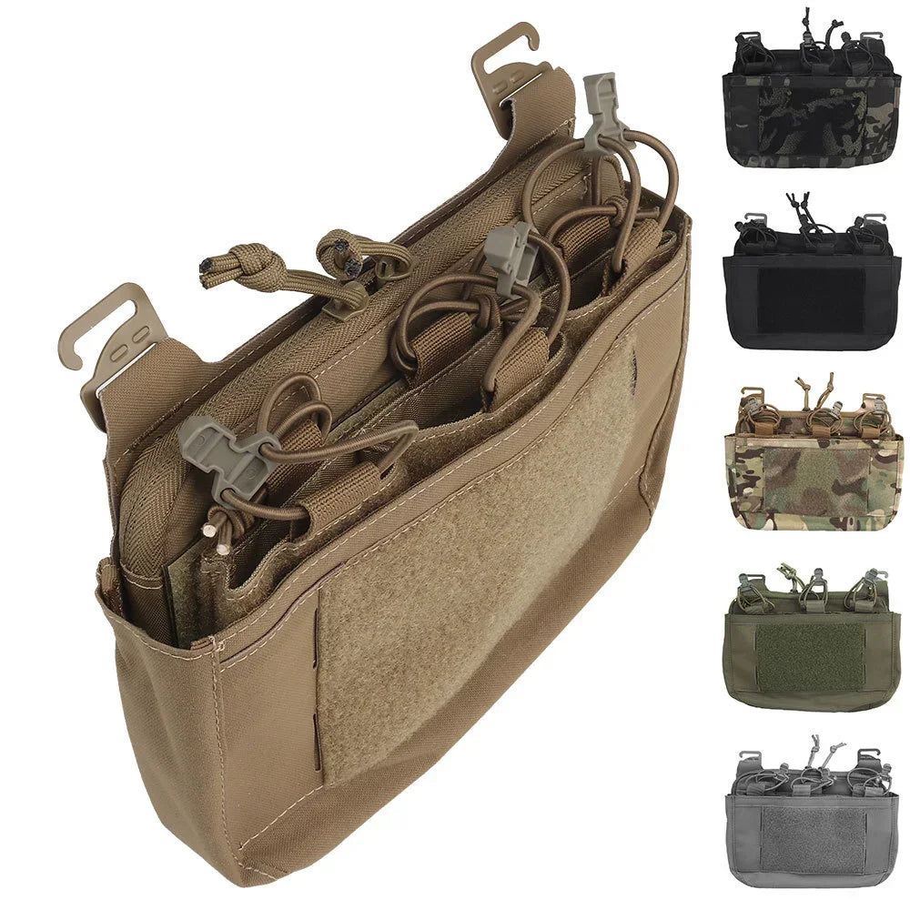 Tactical DOPE Front Flap G-hook Double Stack Abdominal Fanny Pack Triple Magazine Insert Pouch Kangaroo FCPC FCSK Carrier Vest