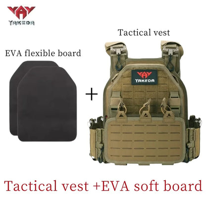 YAKEDA Tactical Vest 6094 Fast detachable light laser cut outdoor hunting black gear carry vest of high quality 1000D nylon