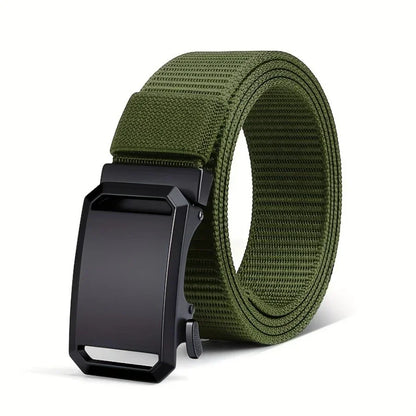 2PCS 2026 New Automatic Buckle Belt, Canvas Tactical Workwear Casual Outdoor Military Training Pants Belt For Men
