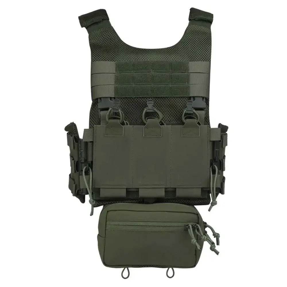 Tactical OTB LV119 Vest Quick Release Cummerbund with Triple 5.56 Mag Pouch Airsoft Hunting Vest Rear Overt Plate Bag