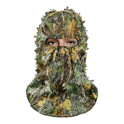 Outdoor Camouflage Headgear, 3D Leaf Camouflage Full Face Hood