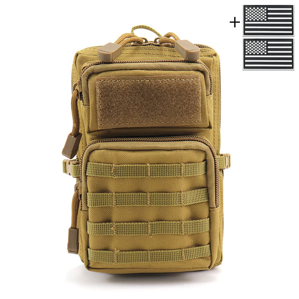 MOLLE accessory waist bag, suitable for crossbody and handheld storage, equipped with buckle straps and layered design