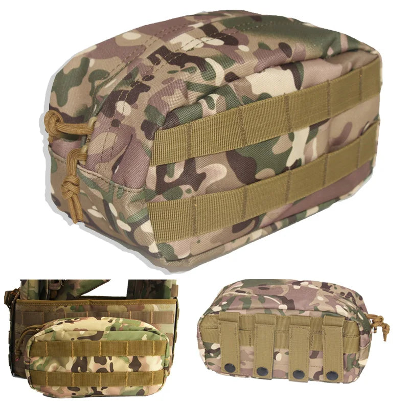 Tactical Molle Utility Pouch EDC Gadget Tool First Aid Backpack Vest Bag Camo Dump Drop Pouch Hunting shooting accessory Bags