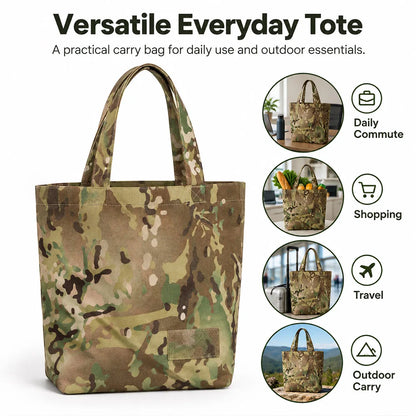 Tactical Camo Tote Bag Multi-Purpose Waterproof Oxford Storage Pouch Heavy Duty Canvas Carry Bag for Hunting Fishing Camping