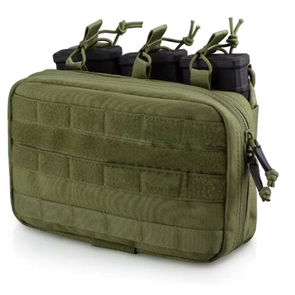 Tactical Mag Admin Pouch Molle Utility Tool Pouch Medical EMT Organizer Triple Stacker Magazine Holder for M4 M16