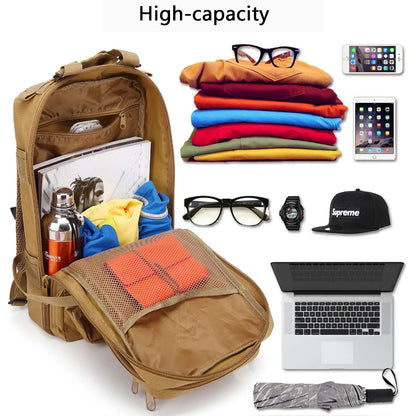 9000D Nylon Tactical Backpack Waterproof Outdoor Camping Hunting Mountaineering Hiking Sports Bag for Active Adventures