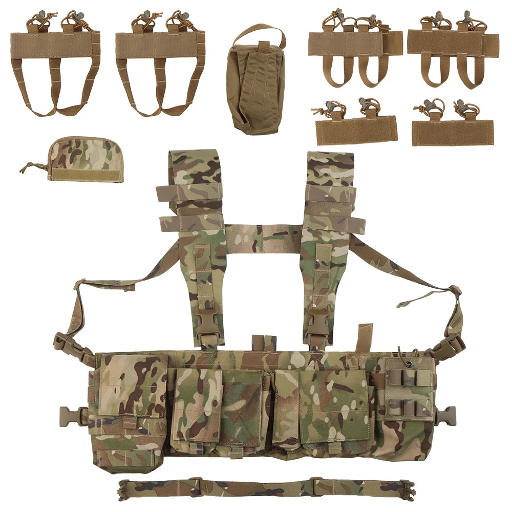 Tactical UW Patrol Chest Hanging Hunting Vest Patrol Bag with 8 Internal Functions Extended Storage Outdoor Men's CS Airgun Acc