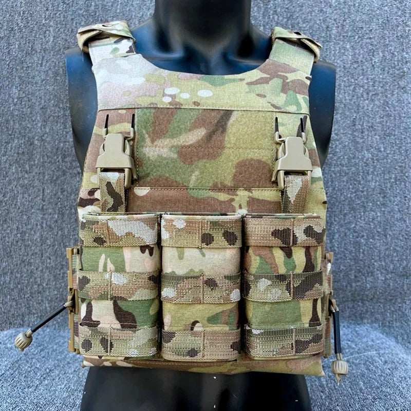 FAST 5.56 Triple Magazine Pouch Front Panel Tactical Vest Expansion Accessories M4 AR15 FCSK Magazine Rack Vest Accessories