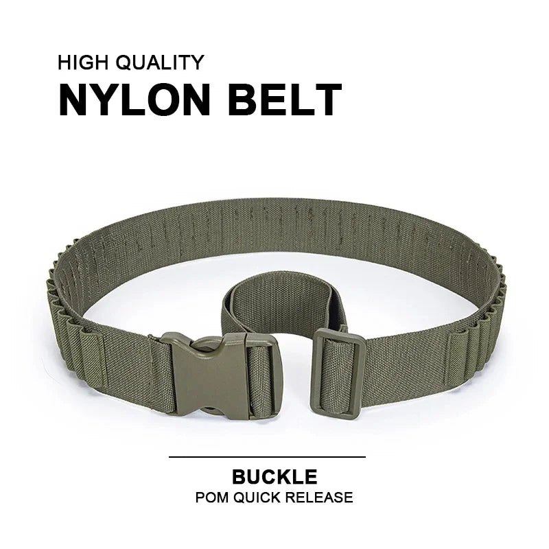 50 Rounds Rifle Bullet Cartridge Bandolier 556 Ammo Belt Shell Holder Hunting Sporting Shooting for 308 Cal. 30-06 .762